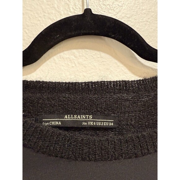 AllSaints Sweater Dress or Long Tunic Wook Silk Lace Combo  Us2 - Picture 4 of 5